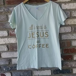 mint / gold Jesus font T